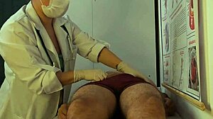 Nurse exam turns steamy as patient's cock hardens in hospital bed