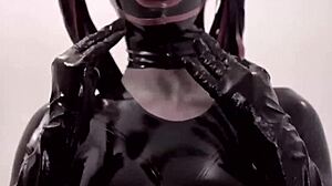 Shemale in latex grabs her boy for intense banging session