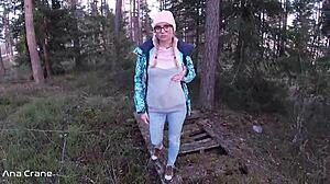 Girlfriend Deepthroats Big Cock Outdoors Swallows Forest Cum