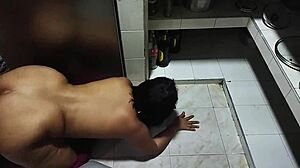 Step-nephew rims milf's ass doggystyle while she bends over homemade
