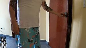 he pulled out condom and prostitute took full creampie inside