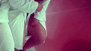 Who's pounding this slut wife's big ass at the sauna?