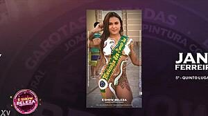 sexy brazilian oral with erotic body painting tease