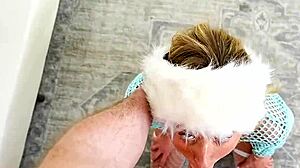 Snow bunny slut facial from monster cock