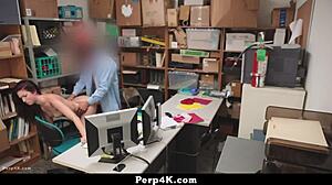 LP Officer Catches Naiomi Mae Stealing, Intimidates Confession with Office Sex Tactics - Perp4K