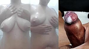 small foreskin cock cums best as girlfriend masturbates her wet pussy tits