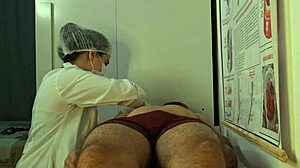 Nurse exam turns steamy as patient's cock hardens in hospital bed