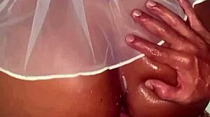 beautiful latina brunetteflower1's huge oiled ass fucked deep and hard amateur style