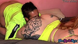 redhead pawg milf spits sloppy on monster cock?