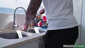 isabelle deltore's wet pussy ripped and raw fucked in kitchen!