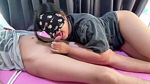 Chubby thai wife deepthroats hubby messy before he creampies her in the car