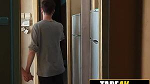 old man pays cash to bang son's tight young girlfriend on desk table