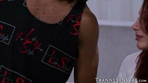 redhead shemale ariel demure blows black stepson then rides bareback