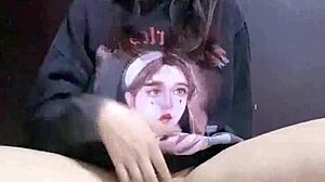 hey check this amateur squirting masturbation backstage tease