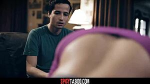 HOT BLONDE MILF Deepthroats in TABOO Stepfamily Threesome FUCK