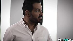 small titted lily larimar strokes older bf romeo's cock slow 😏 meets parents