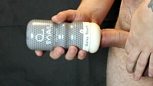 Silicone fuck doll's close-up toy suck leads to massive cum orgasm