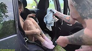 Teen trades license for rough backseat anal destruction