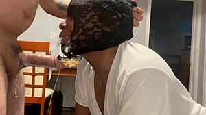 facefucked slut bitch gulps puke from bucket after deepthroat