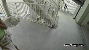 spicy latina teen flashes in mall lot then sucks and fucks for cash