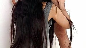 College coed's shaved pussy stretched first time by monster cock!