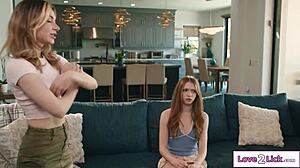 stepfamily bonds over milf-teen pussy licking and face sitting threesome