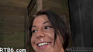bound slut endures rough missionary pounding, sloppy cock sucking, and sadomasochism