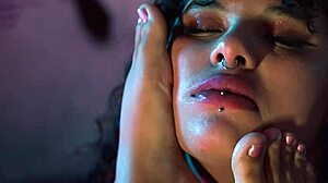 bbw smothers face while feet worshipped. latina lesbian gags on toes