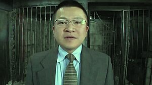 bitch's nasty mouth stuffed full with multiple throbbing cocks