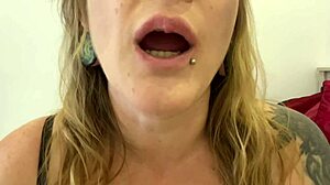 curvy tattoo milf dirty talks swallowing gummy bears vore style