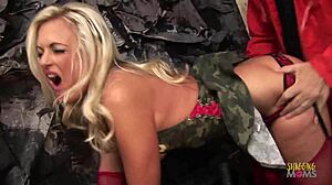 hey blonde soldier milf wanna suck miner's monster cock with your big fake tits