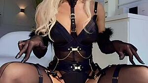 blonde milf's pov sloppy blowjob in stockings and heels
