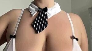 Milf wife huge saggy natural nipples craves double cocks!