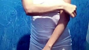 Latina milf couple homemade ass pounding in steamy shower sex