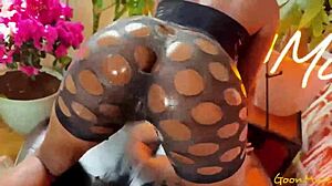 busty amari anne's oiled pussy grips monster cock