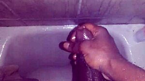 bbc monster cock jerked hard in steamy shower session