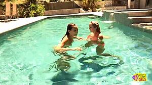 Brunette Lesbian Friends Kiss Lick Clits and Pussies Passionately Outdoors