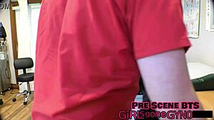 office nurse preps anal plug for horny ass play