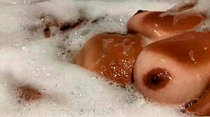 Tanned Turkish stepsis bathroom tease post vacation