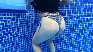 i find huge ass stranger masturbating poolside... swap her dildo for my real cock now!