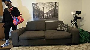 Cinnamon Baileyy's Skinny Ebony Casting with Squirting Pussy Suck