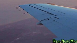 Nuru masseuse group handjob ends in mouth jizz!