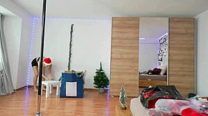 Festive Christmas Decoration And Cute Pole Dancing SFW Show