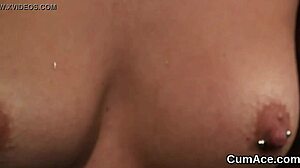 slut doll face bukkake swallows cum from blowbang spunk