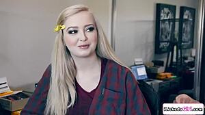 Lexi Lore smothers petite Latina Harmony with her face