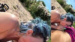 HOT BEACH BANG! PUBLIC CREAMPIE under sun with tight pussy gf!