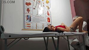 gynecologist fingers patient's tight asshole then fucks her wet