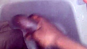 bbc monster cock jerked hard in steamy shower session