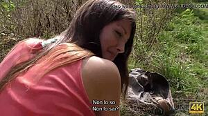 wanna see bad girl take anal for cash outdoors with old cuckold hubby watching?