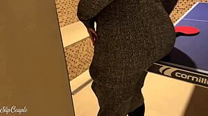 😜 cute bbw blonde milf deepthroats monster cock sloppy in public game room! 💦🔥